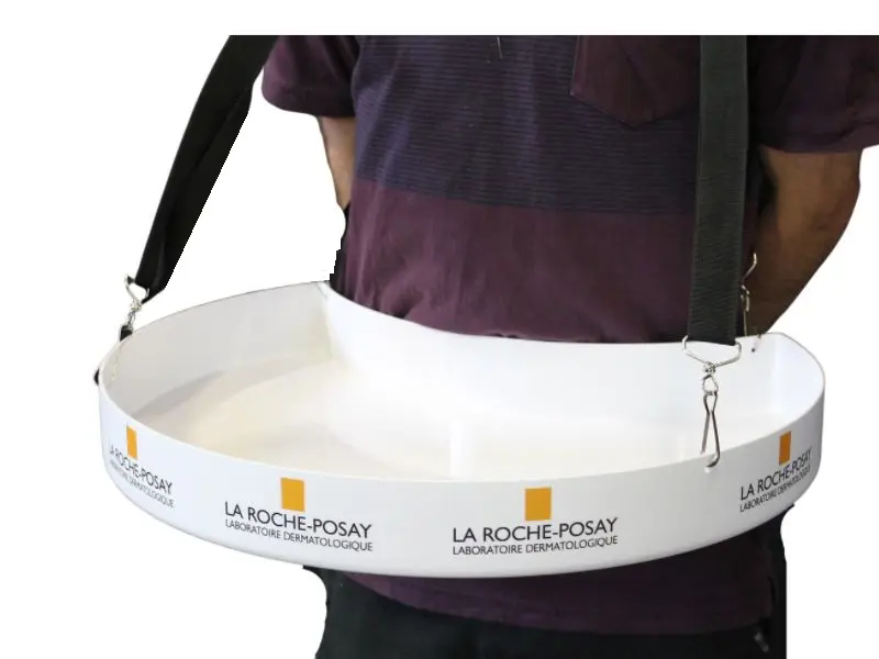 Graphic branding strips can be permanent or interchangeable