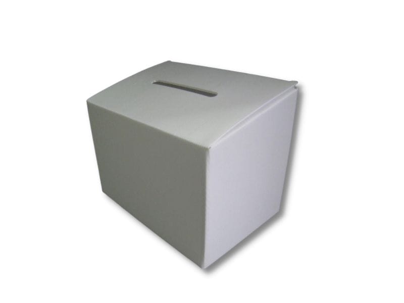 Standard white corflute entry box, without printing