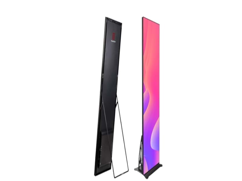 Single digital banner stands can be free-standing - Displays2Go