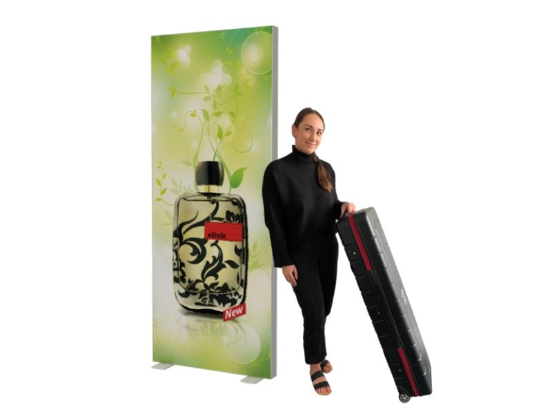 Lightbox Brandframe can fit into a single wheeled case - Displays2Go