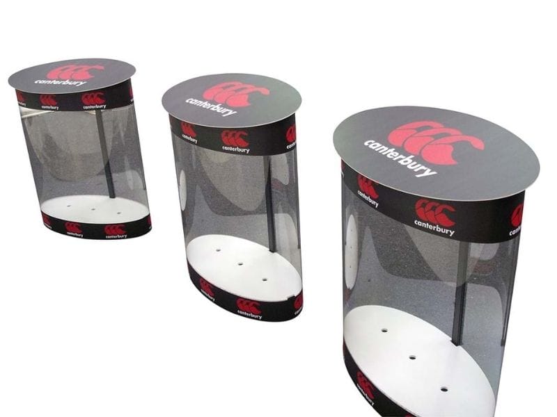 See-through oval display bins - Displays2Go