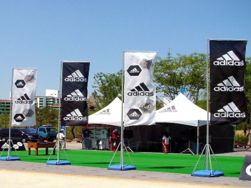 Flag 2 Go (Giant) Flag: Outdoor flags with weighted bases for Adidas - Displays2Go