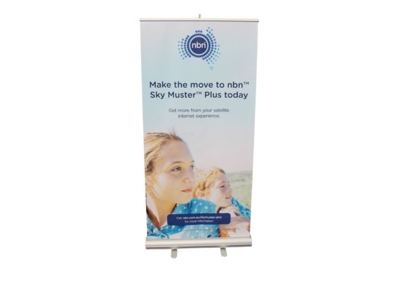 850mm wide Quickscreen exhibition banners NBN - Displays2Go