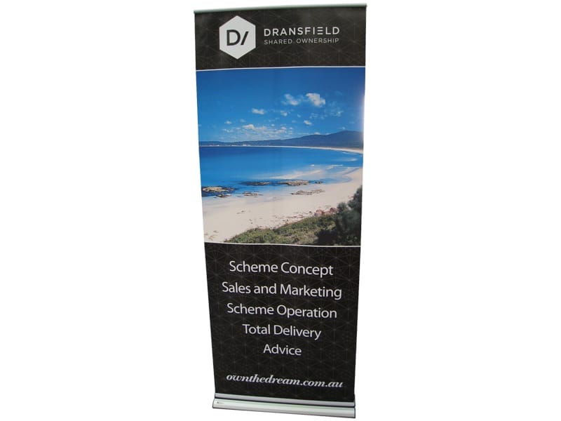 Recycled pull-up banner stands are available in all sorts of colours, shapes and sizes - Displays2Go