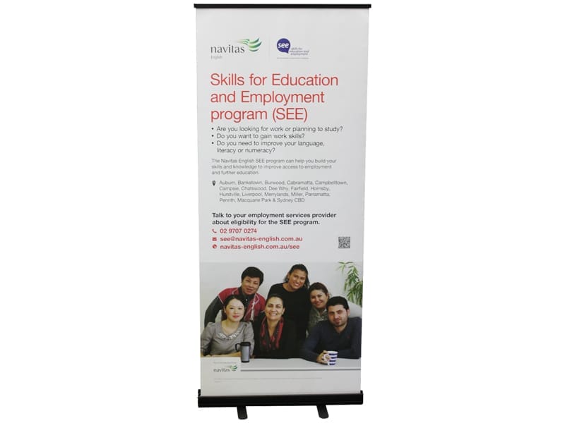 Recycled pull-up banner stands are available in all sorts of colours, shapes and sizes - Displays2Go