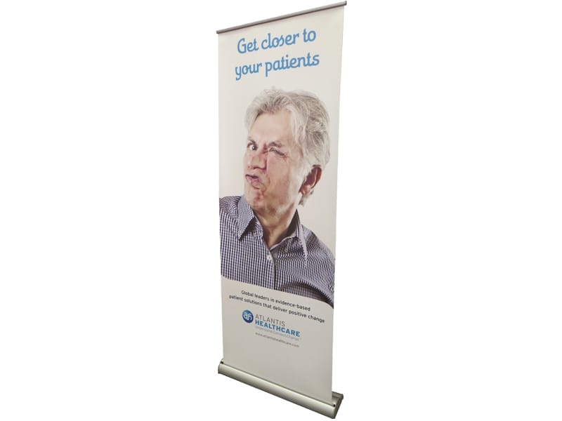 Recycled pull-up banner stands are available in all sorts of colours, shapes and sizes - Displays2Go