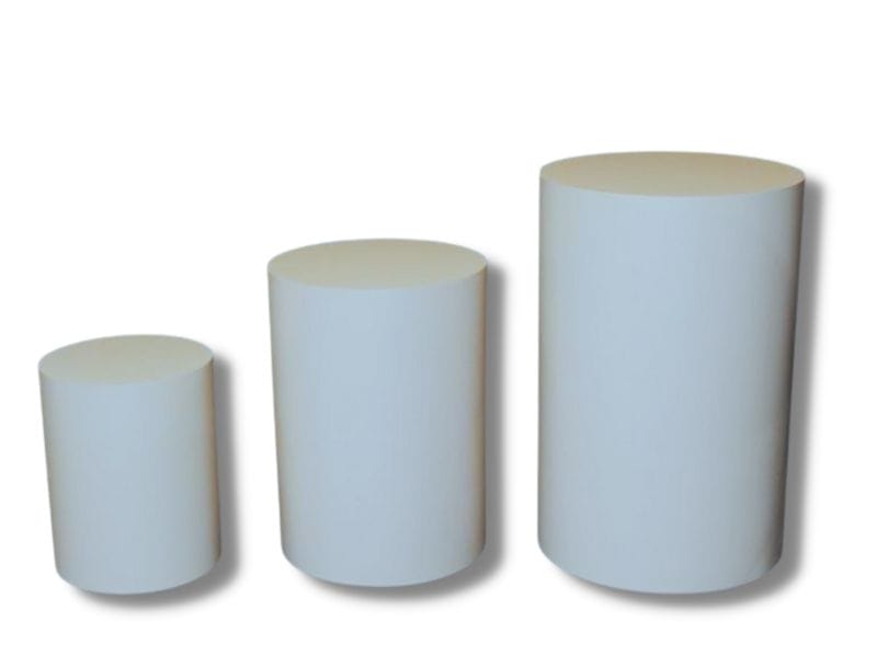 Round White Plinths - Displays2Go