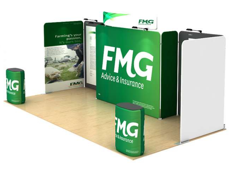 6m exhibition stand in modular sections - Displays2Go