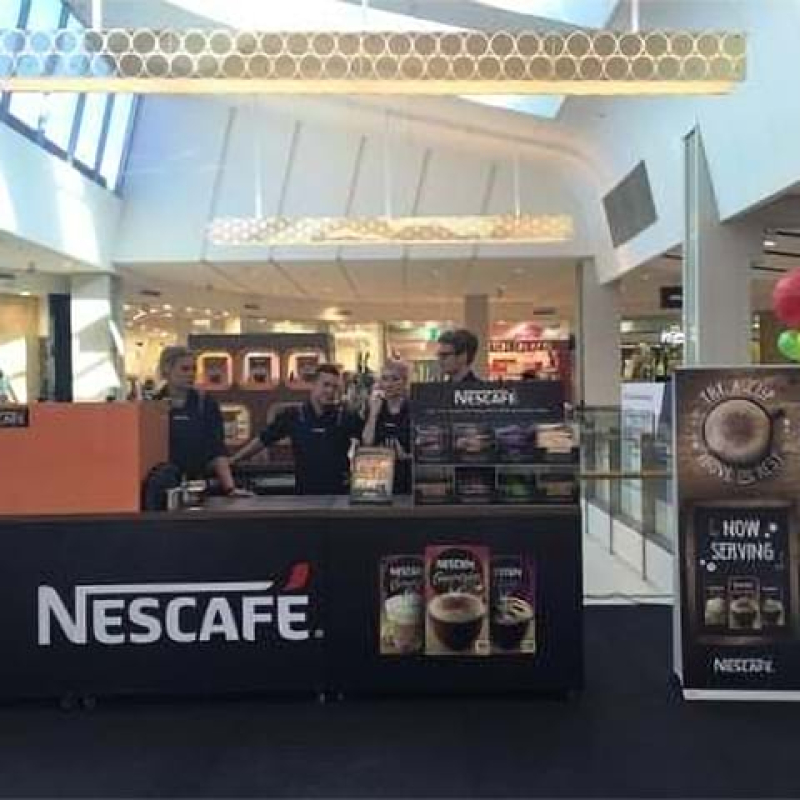 Customised coffee kiosk for shopping centres - Displays2Go