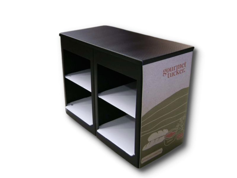  Rear view of table showing optional extra pair of shelves 