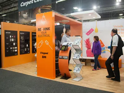 Exhibition Stand with Wood Grain Flooring