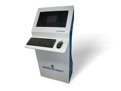 Event Kiosk with Keyboard and Laptop