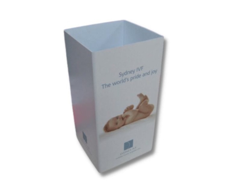 Square long life dump bin with graphics