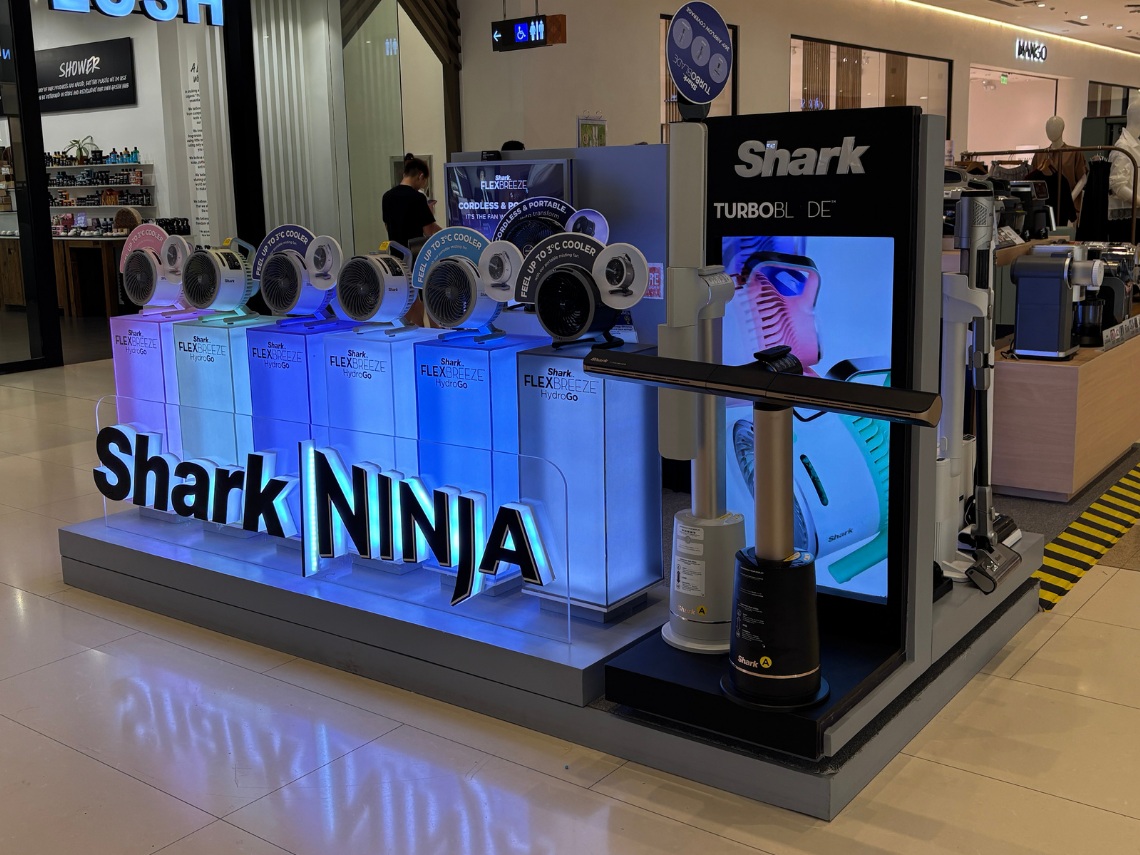 SharkNinja retail display in a shopping centre