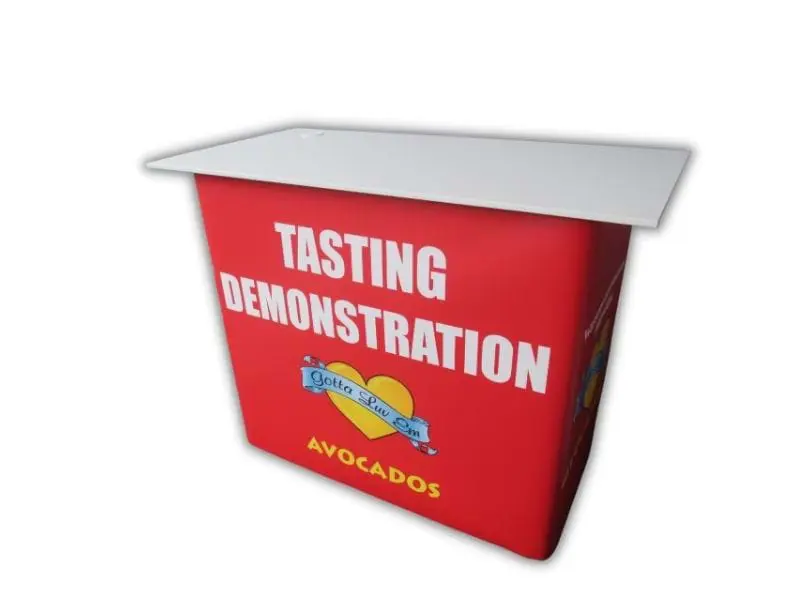 Most popular: white table top and interchangeable graphic wrap