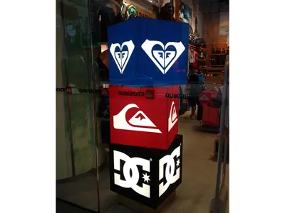 Acrylic Plinths with Lighting in Stack Formation