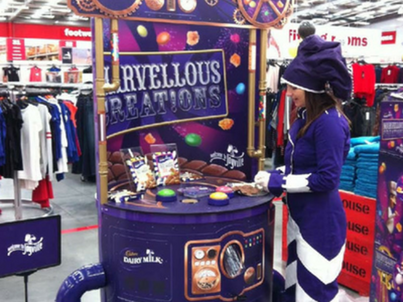 Cadbury chocolate bespoke vending table
