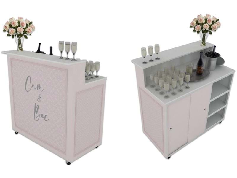 Portable bar with wedding configuration