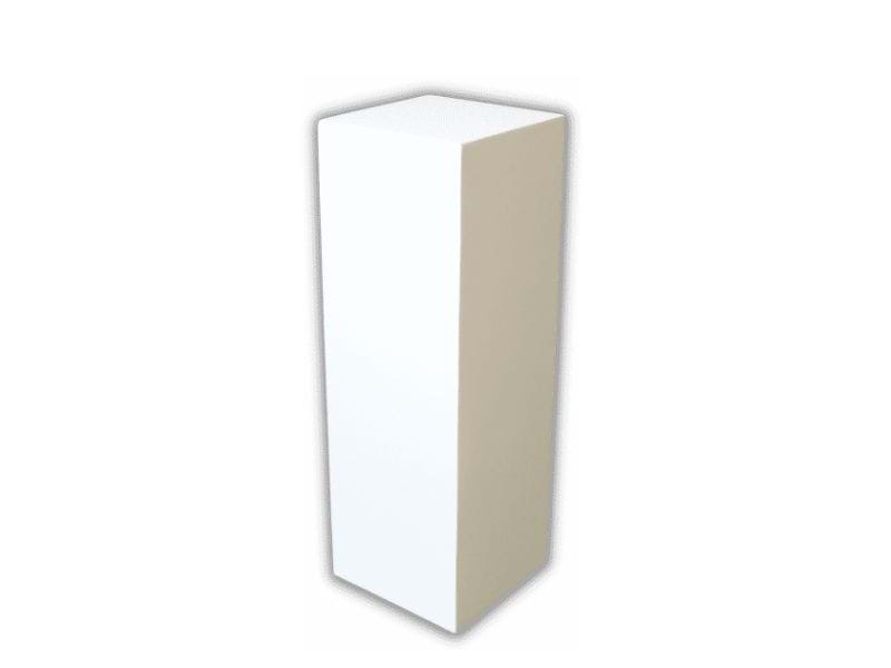Gallery-style plinth with satin painted finish and mitred joins