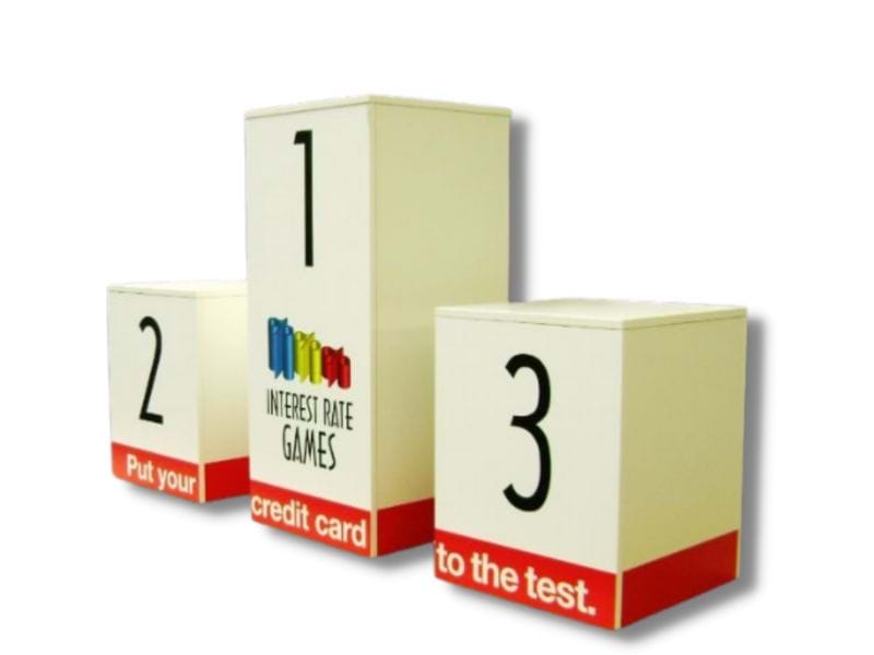 Winners' podiums can be produced at sizes to suit your requirements
