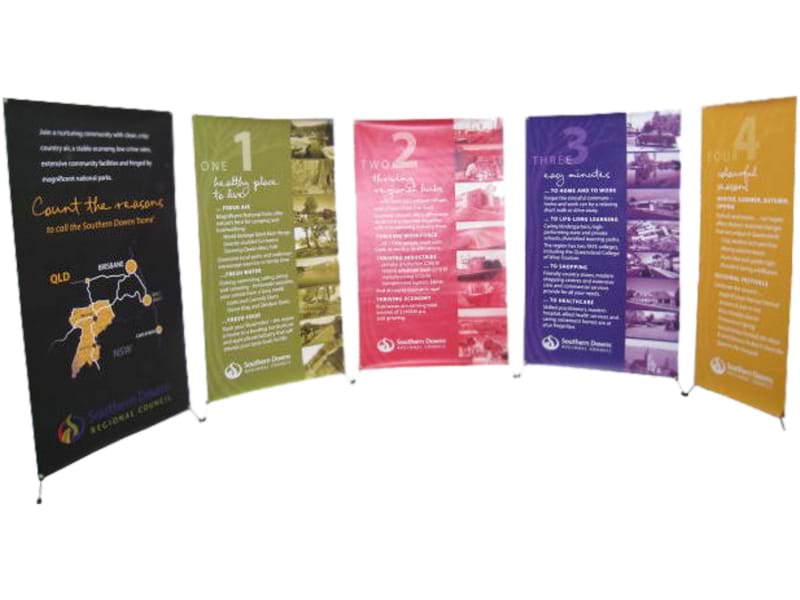 Multiple X Banner Stands can be a low-cost solution for short-term use