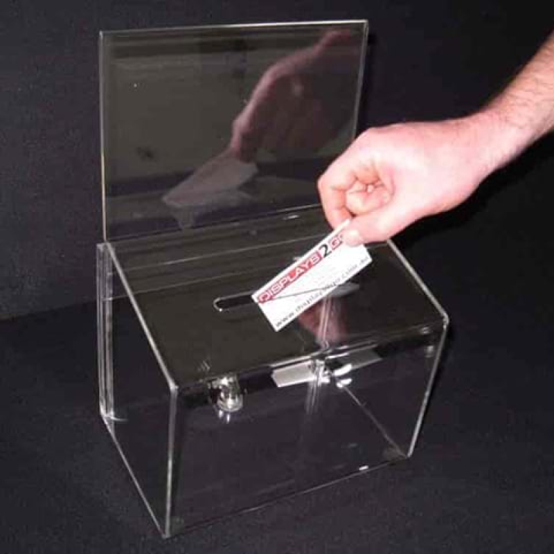 Clear perspex entry box