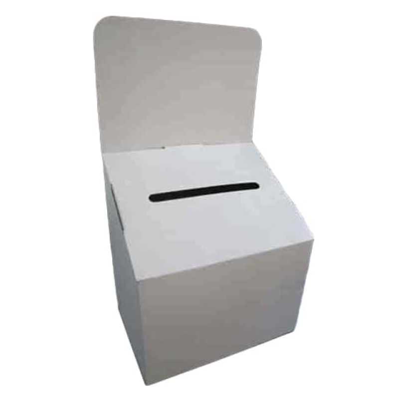 Cardboard entry box in white