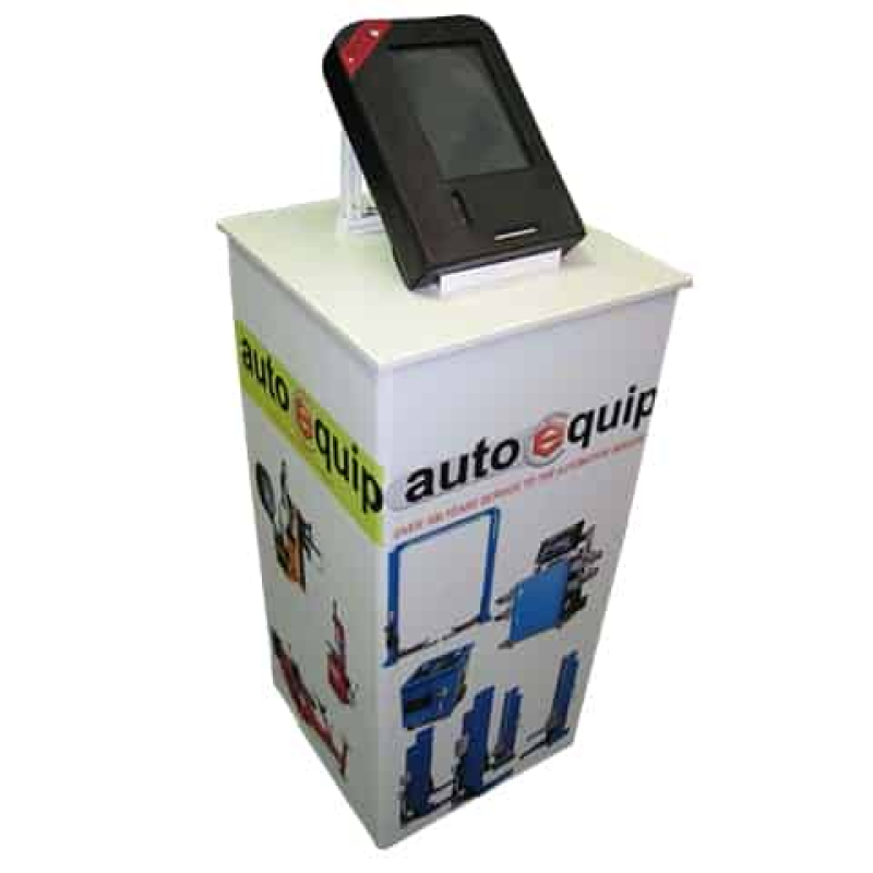 Portable plinth with ipad stand