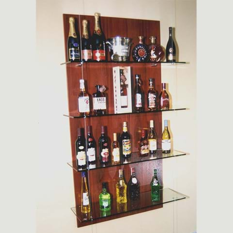 Shelves can be made in acrylic or glass
