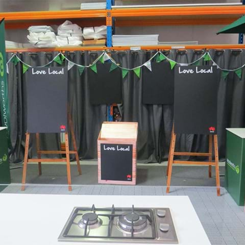Display easel for Woolworths marquee