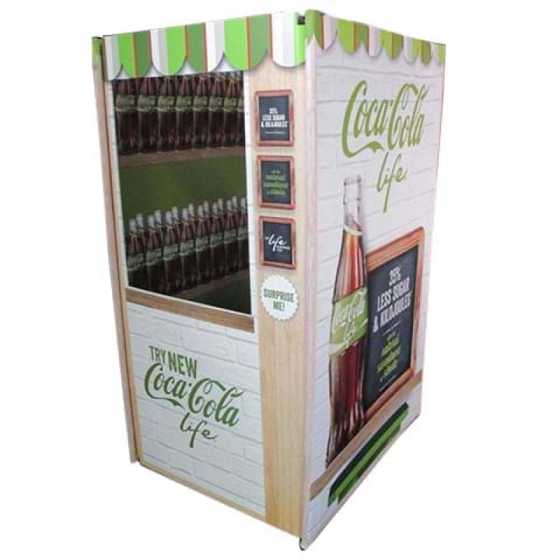 Portable supermarket demo stand made to look like a vending machine