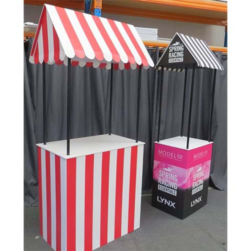 Portable sales table with canopy