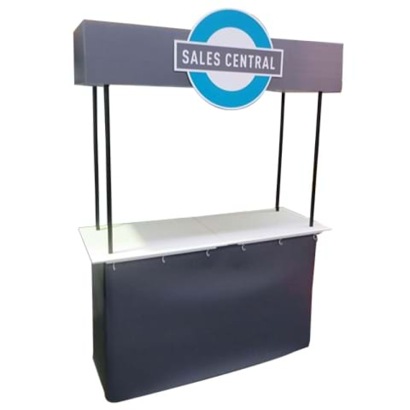 Sales counter with valance