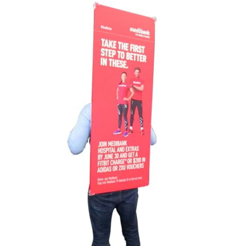 Strap on billboard for mobile promotions