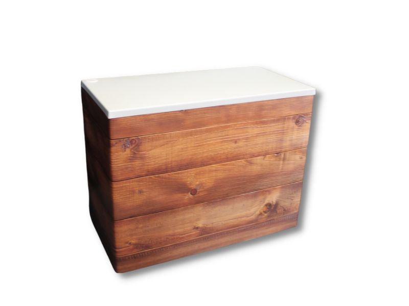 Most popular: white table top with interchangeable graphic wrap